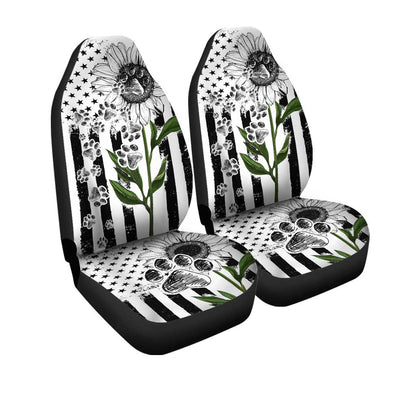 Paws Sunflower Car Seat Covers Custom White Car Accessories
