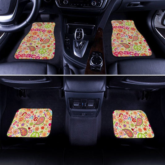 Peace Car Floor Mats Custom Lovely Flower Peace Accessories For Car