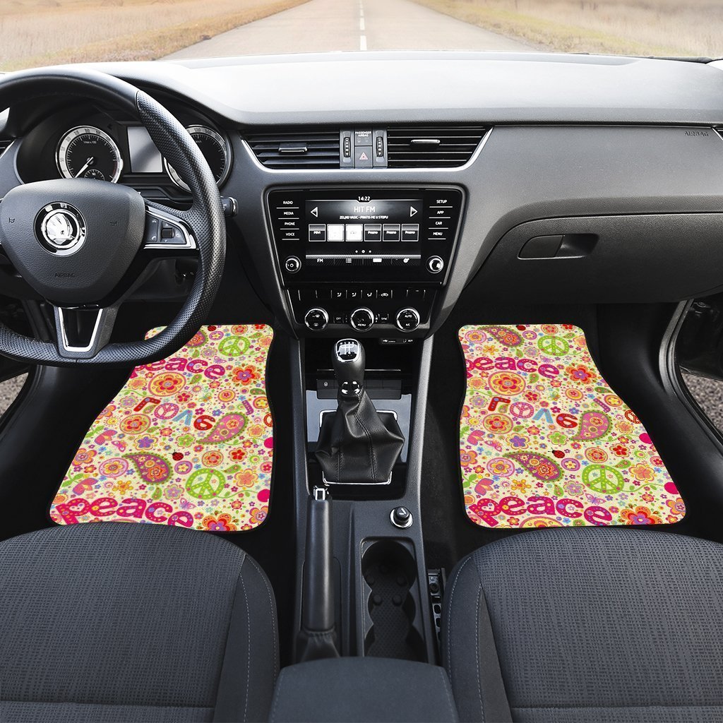 Peace Car Floor Mats Custom Lovely Flower Peace Accessories For Car