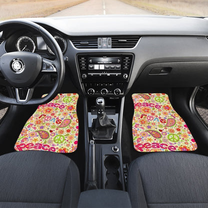 Peace Car Floor Mats Custom Lovely Flower Peace Accessories For Car