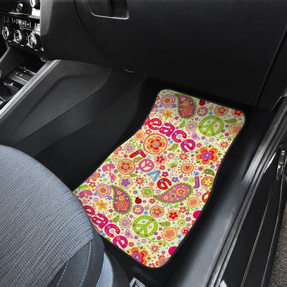 Peace Car Floor Mats Custom Lovely Flower Peace Accessories For Car