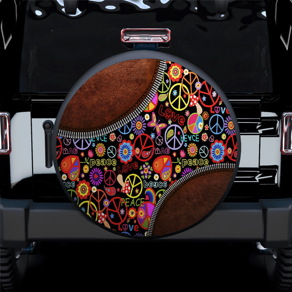 Peace Hippie Car Spare Tire Cover