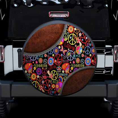 Peace Hippie Car Spare Tire Cover