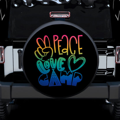 Peace Love Camp Car Spare Tire Cover