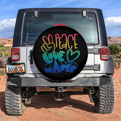 Peace Love Camp Car Spare Tire Cover