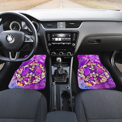 Peace Sign Car Floor Mats Custom Flower Butterfly Car Accessories