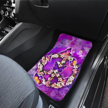 Peace Sign Car Floor Mats Custom Flower Butterfly Car Accessories