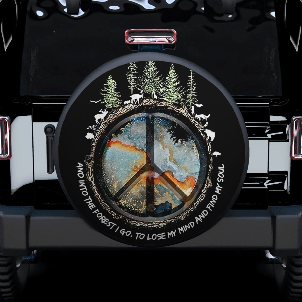 Peace Sign Into The Forest Jeep Car Spare Tire Cover