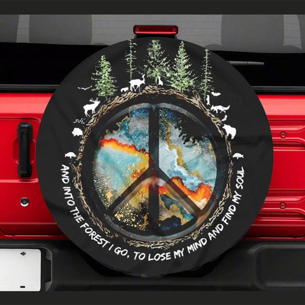Peace Sign Into The Forest Jeep Car Spare Tire Cover