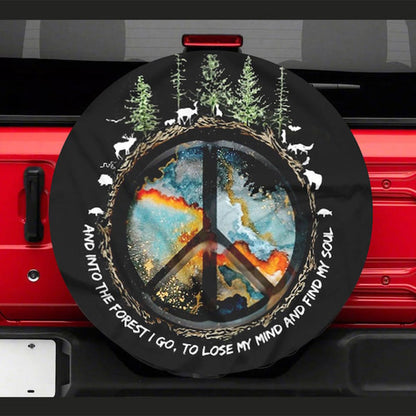 Peace Sign Into The Forest Jeep Car Spare Tire Cover
