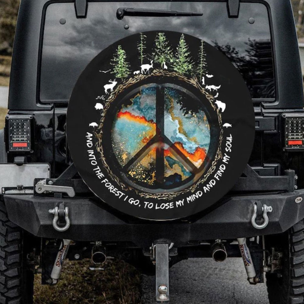 Peace Sign Into The Forest Jeep Car Spare Tire Cover