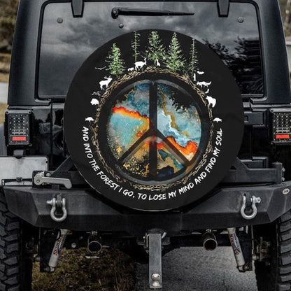Peace Sign Into The Forest Jeep Car Spare Tire Cover