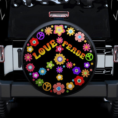 Peace Sign Love Tie Dye Hippie Jeep Car Spare Tire Cover
