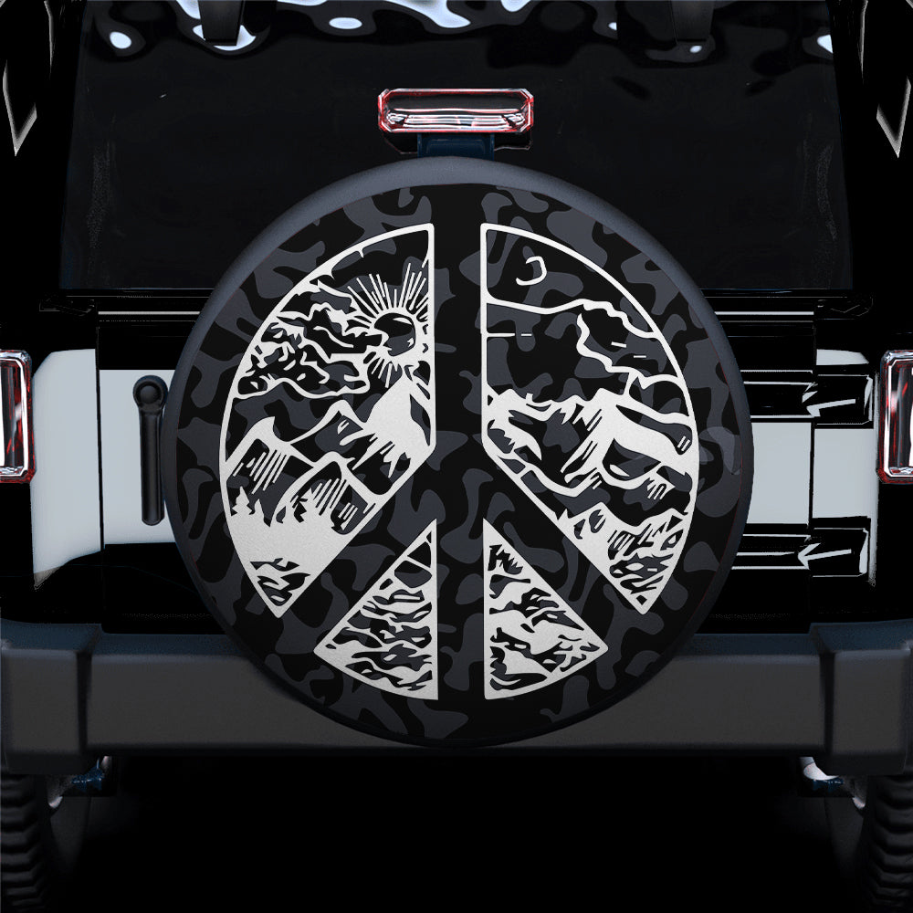 Peace Sign Mountain Jeep Car Spare Tire Cover