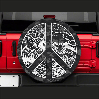 Peace Sign Mountain Jeep Car Spare Tire Cover