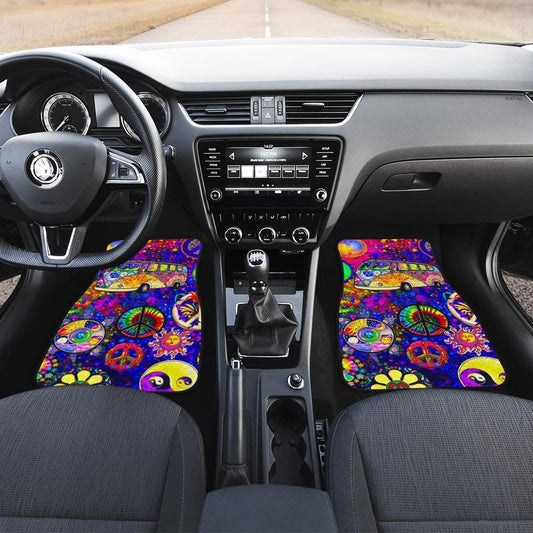 Peace Signs Car Floor Mats Pattern Custom Colorful Car Accessories