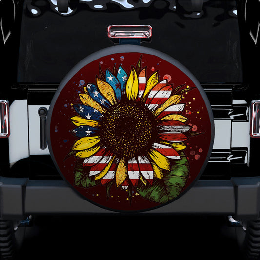 Peace Sunflower Jeep Car Spare Tire Cover