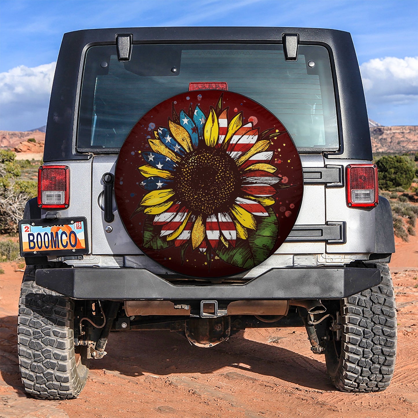 Peace Sunflower Jeep Car Spare Tire Cover