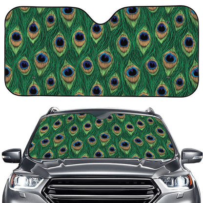 Peacock Tail Pattern Print Car Windshield Sun Shade