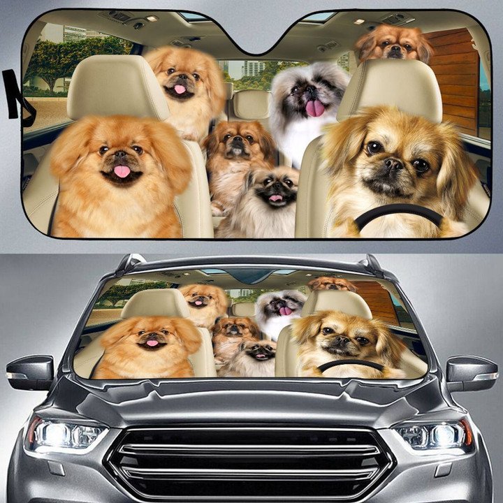 Pekingese Car All Over Printed 3D Sun Shade
