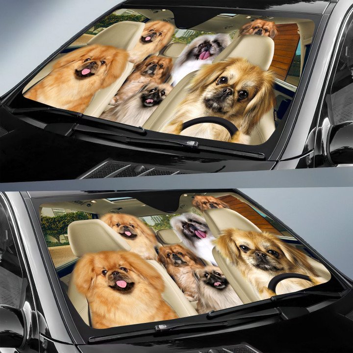 Pekingese Car All Over Printed 3D Sun Shade
