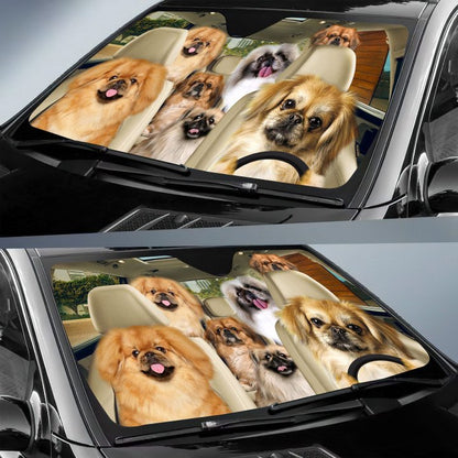 Pekingese Car All Over Printed 3D Sun Shade