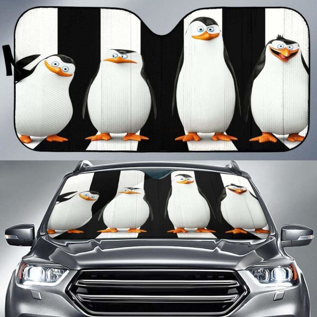 Penguins Of Madagascar Funny Auto Sun Shades 918b Universal Fit