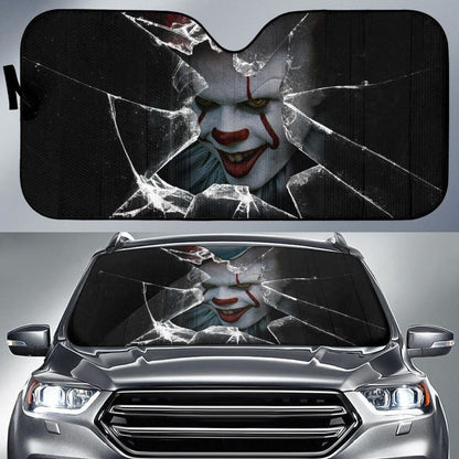 Pennywise Car Auto Sun Shade Horror Broken Glass Windshield Universal Fit 174503