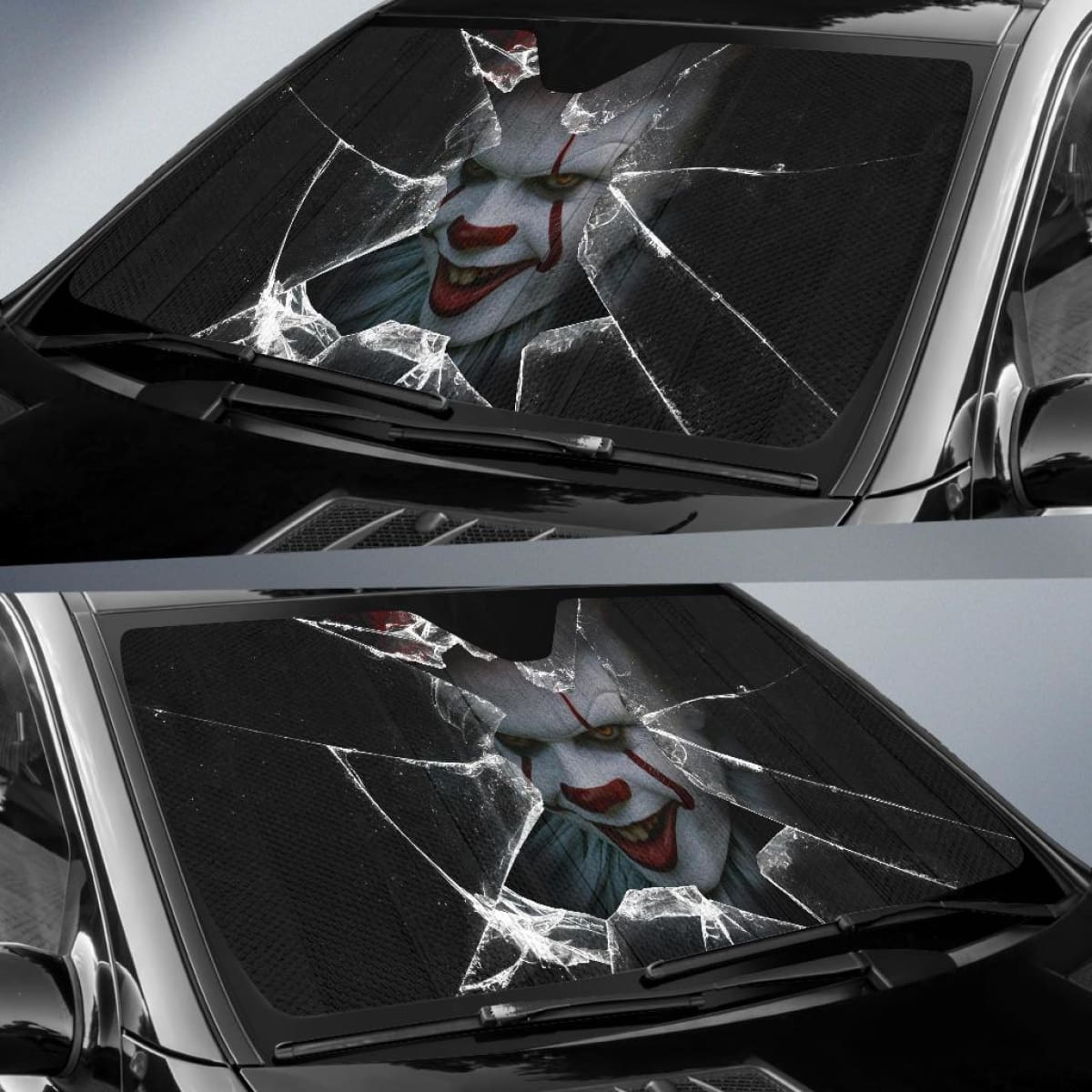 Pennywise Car Auto Sun Shade Horror Broken Glass Windshield Universal Fit 174503