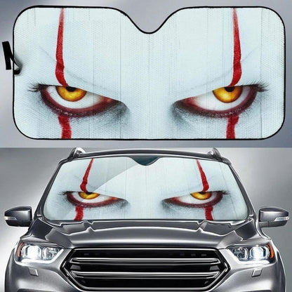 Pennywise Face Auto Sun Shade Horror Character Universal Fit 174503