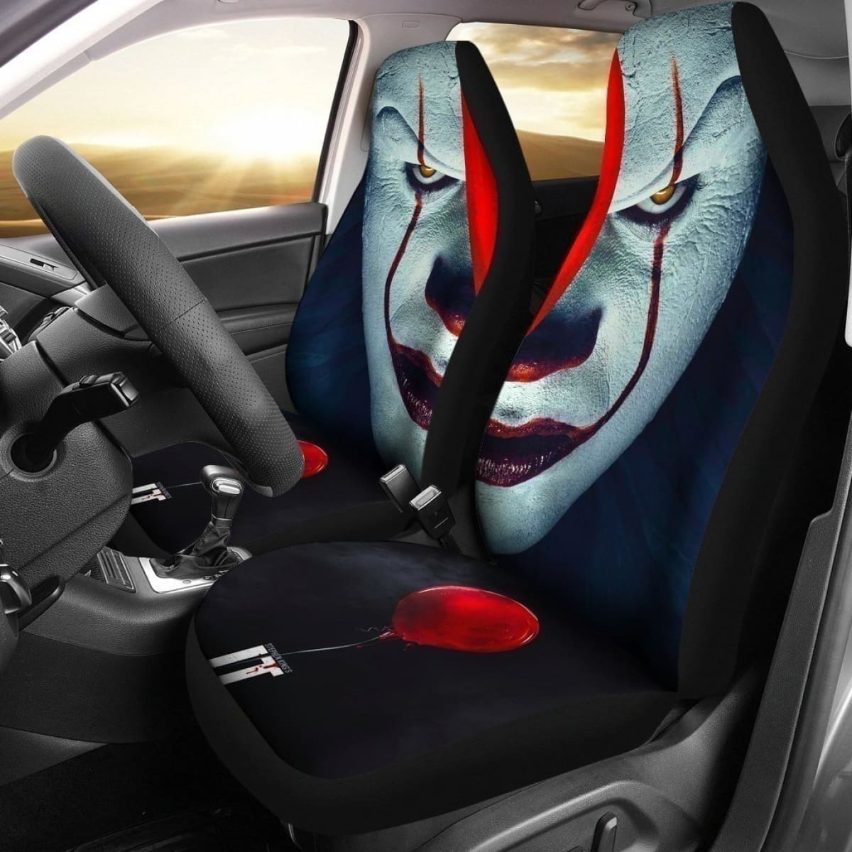 Pennywise Face It Car Seat Covers Horror Movies Fan Universal Fit 194801