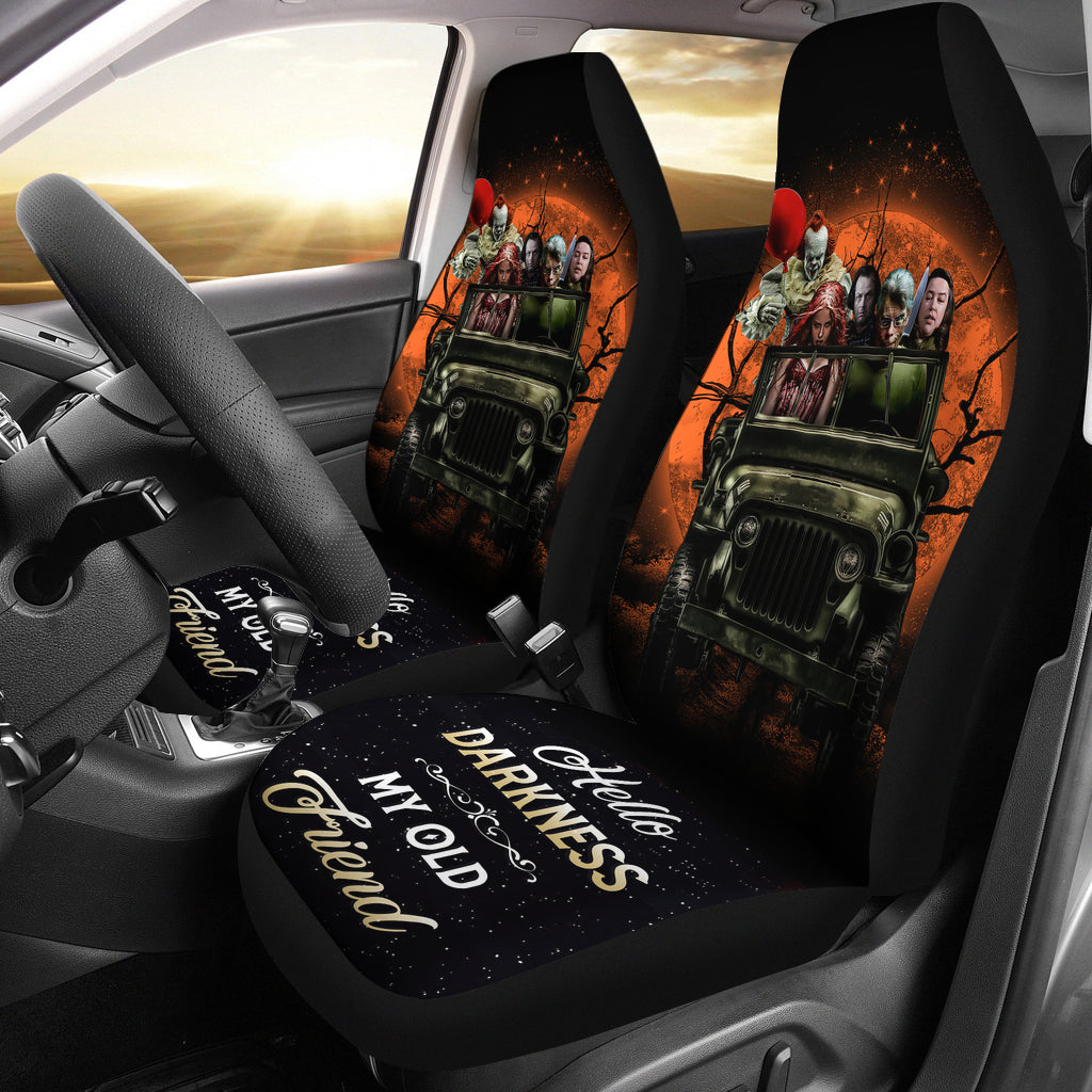 Pennywise Horror Movies Ride Jeep Halloween Moonlight Car Seat Covers