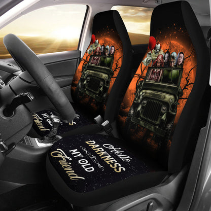 Pennywise Horror Movies Ride Jeep Halloween Moonlight Car Seat Covers