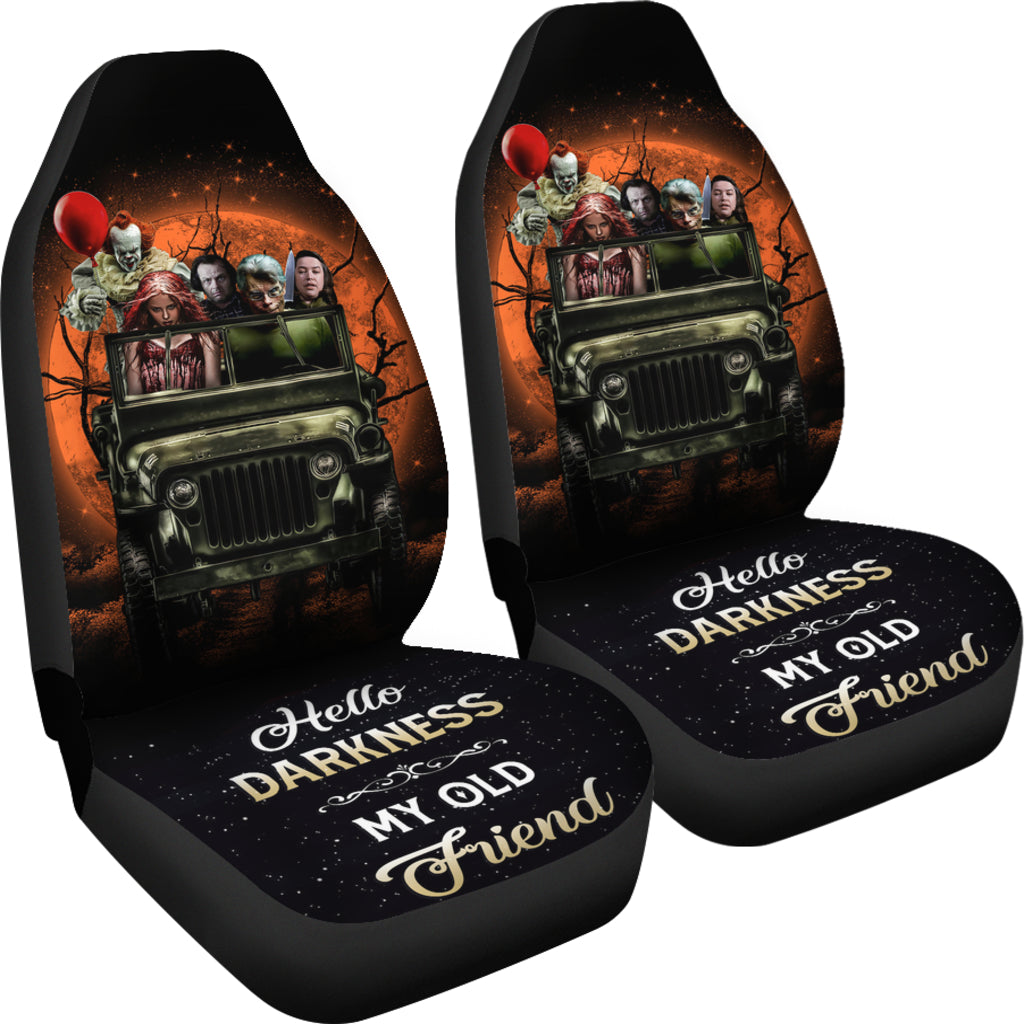 Pennywise Horror Movies Ride Jeep Halloween Moonlight Car Seat Covers