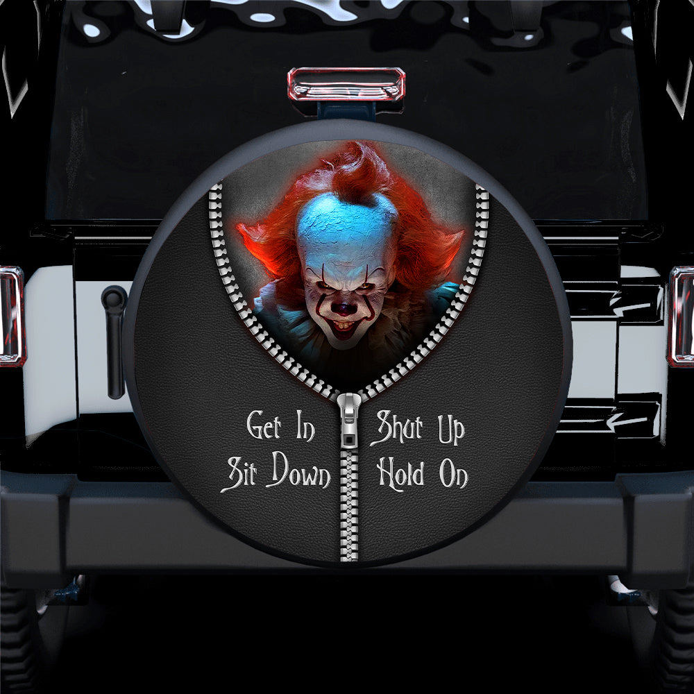 Pennywise Horror Movies Zipper Get In Sit Down Shut Up Hold On Jeep Car Spare Tire Cover