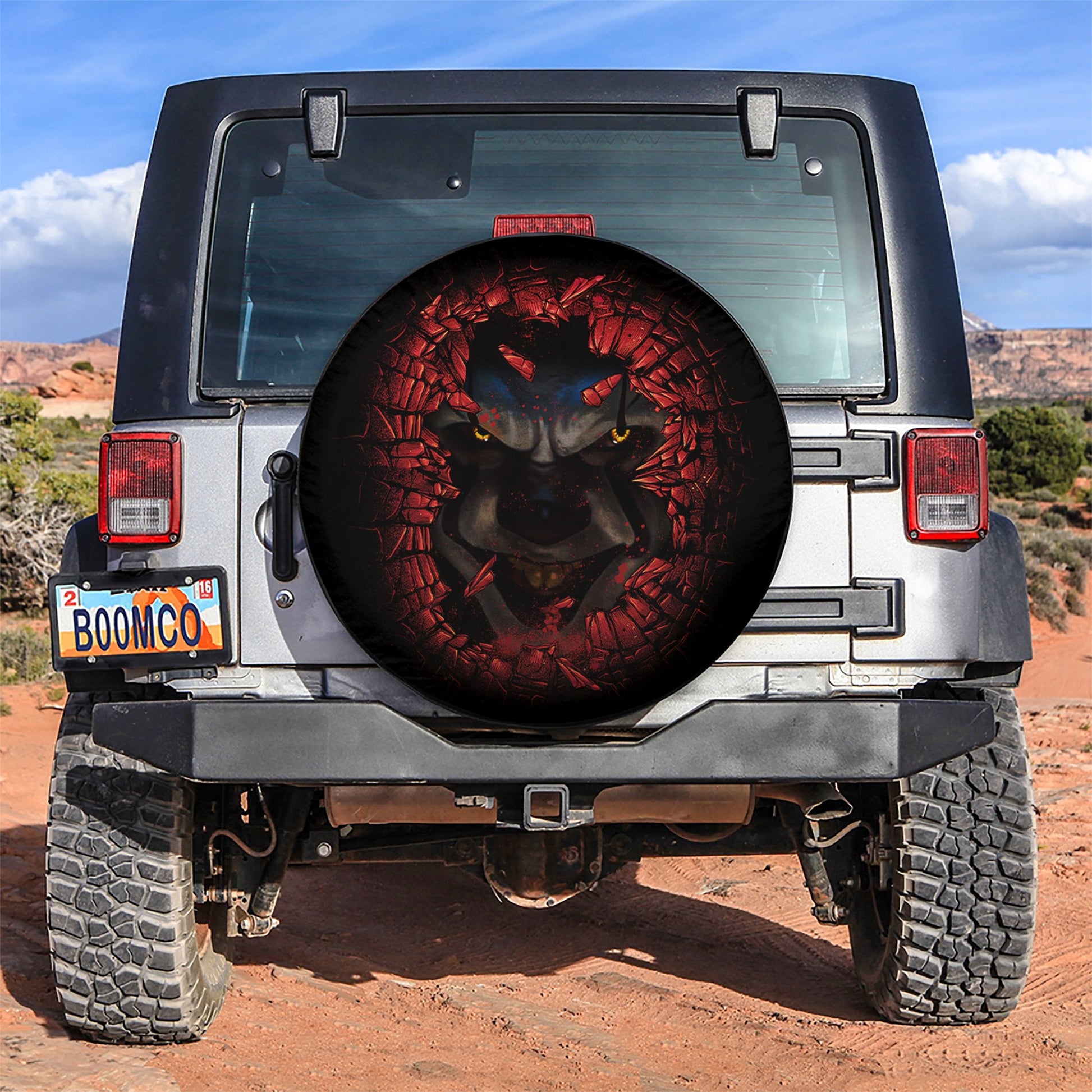Pennywise IT Horror Break Wall Car Spare Tire Cover