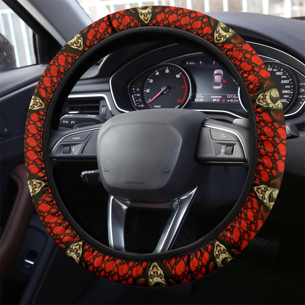 Pennywise It Horror Movie Christmas Premium Custom Car Steering Wheel Cover