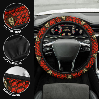 Pennywise It Horror Movie Christmas Premium Custom Car Steering Wheel Cover