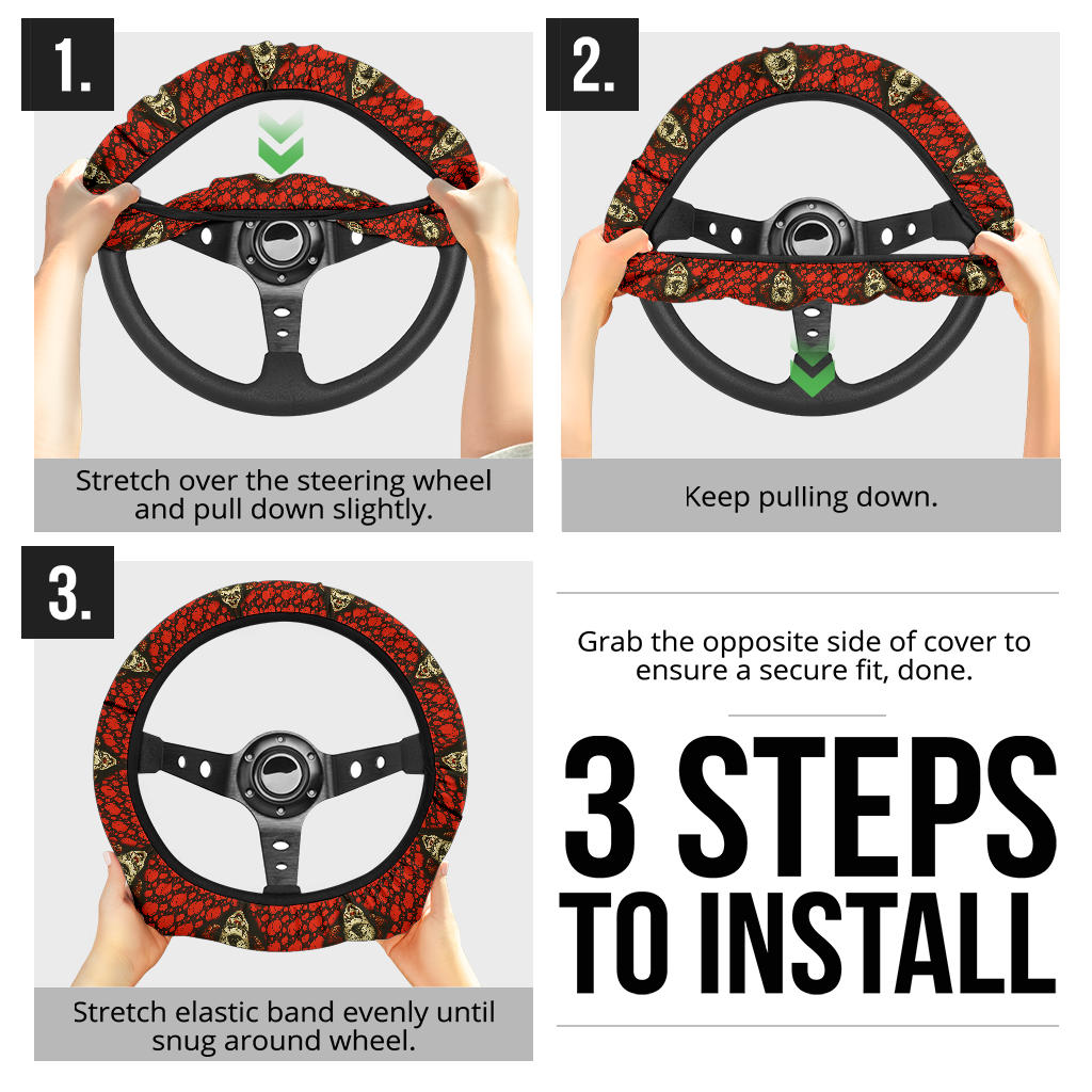 Pennywise It Horror Movie Christmas Premium Custom Car Steering Wheel Cover