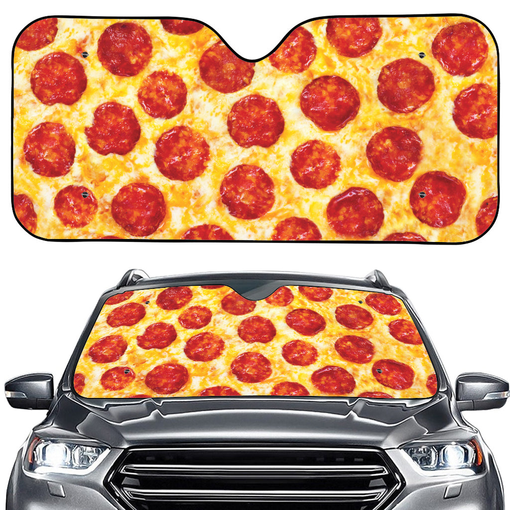 Pepperoni Pizza Print Car Windshield Sun Shade