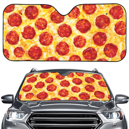 Pepperoni Pizza Print Car Windshield Sun Shade