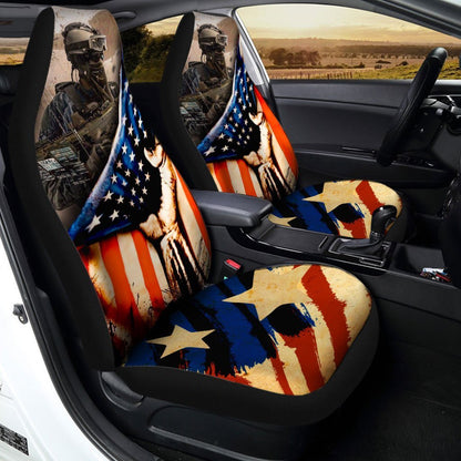 Personalized American Flag Car Seat Covers Custom Photo Car Accessories