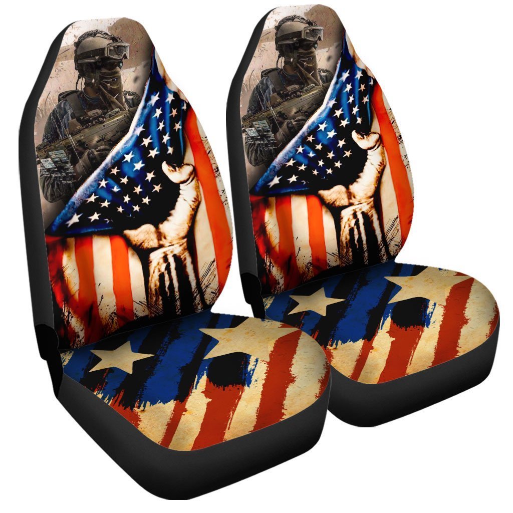 Personalized American Flag Car Seat Covers Custom Photo Car Accessories