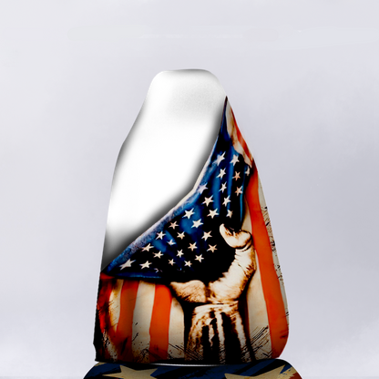 Personalized American Flag Car Seat Covers Custom Photo Car Accessories