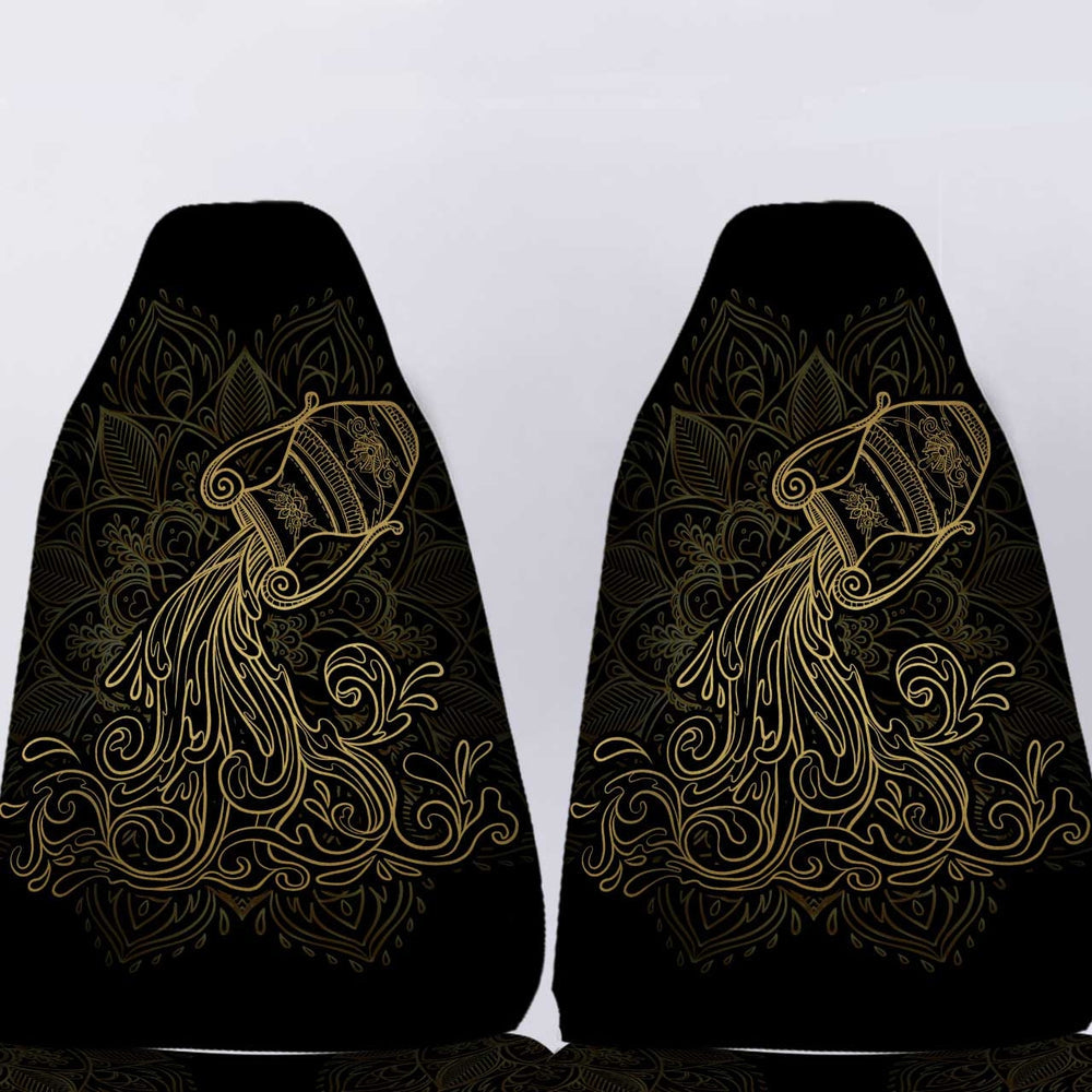 Personalized Aquarius Car Seat Covers Custom Name Zodiac Sign Car Accessories