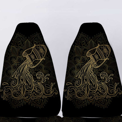 Personalized Aquarius Car Seat Covers Custom Name Zodiac Sign Car Accessories