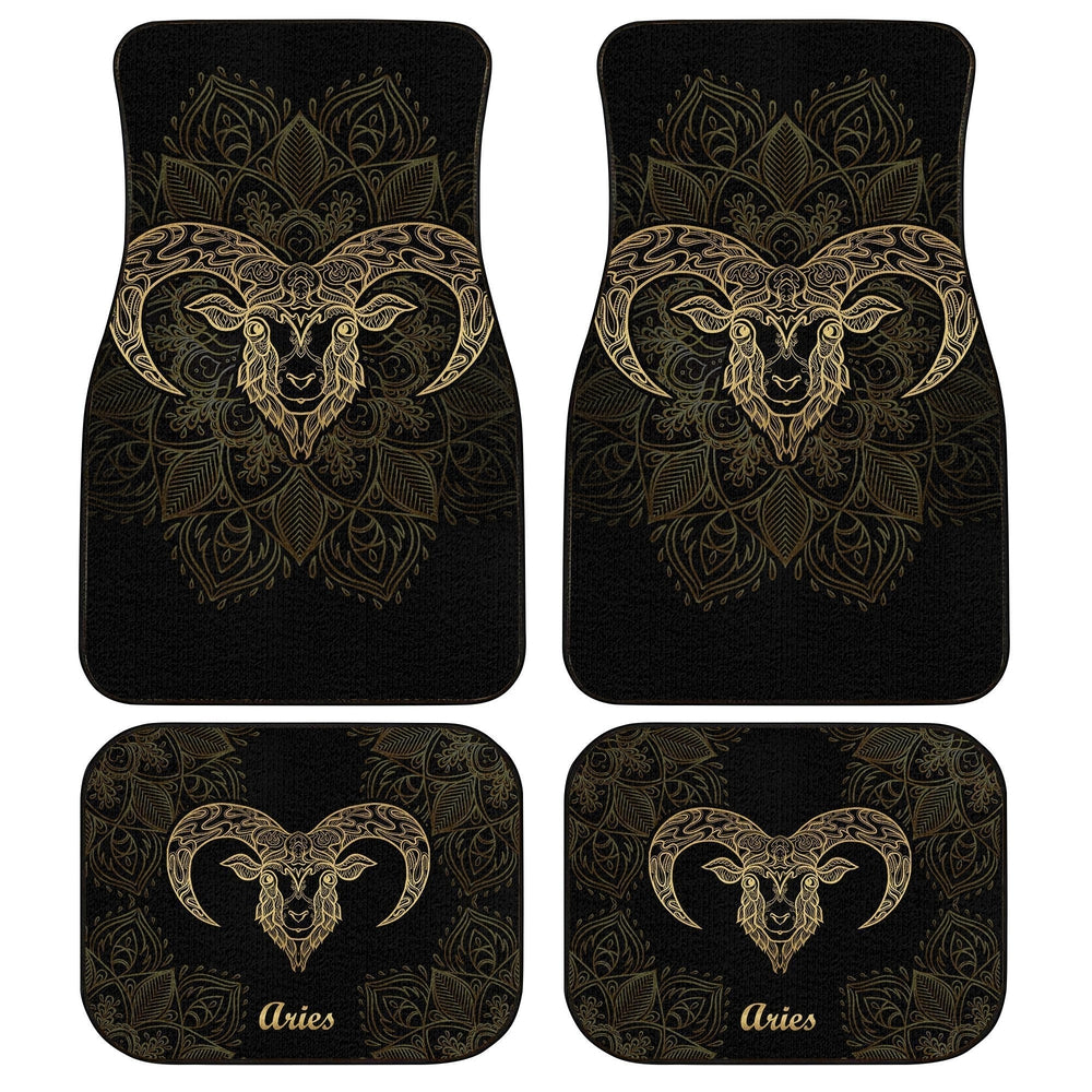 Personalized Aries Car Floor Mats Custom Zodiac Sign Car Accessories