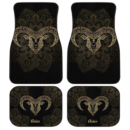 Personalized Aries Car Floor Mats Custom Zodiac Sign Car Accessories