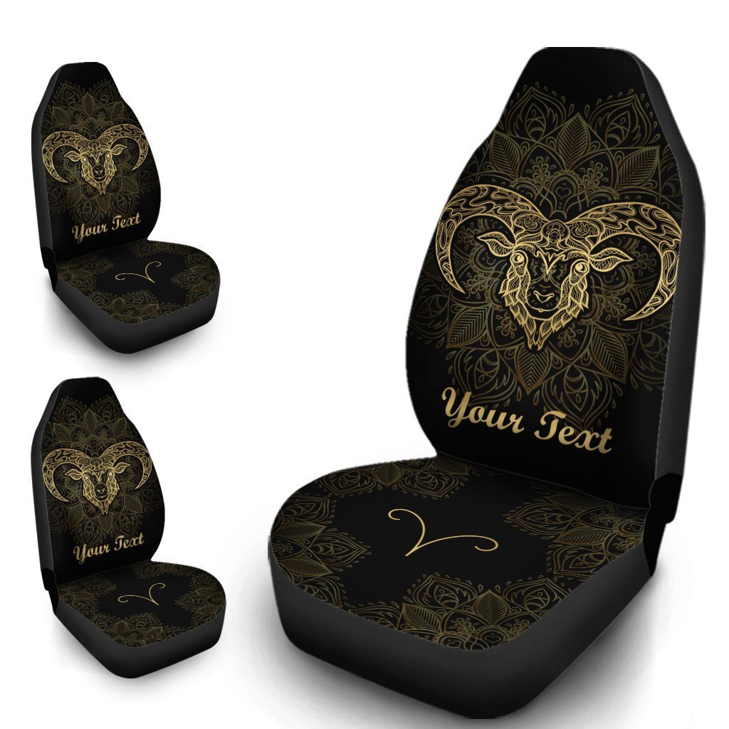 Personalized Aries Car Seat Covers Custom Zodiac Sign Aries Car Accessories