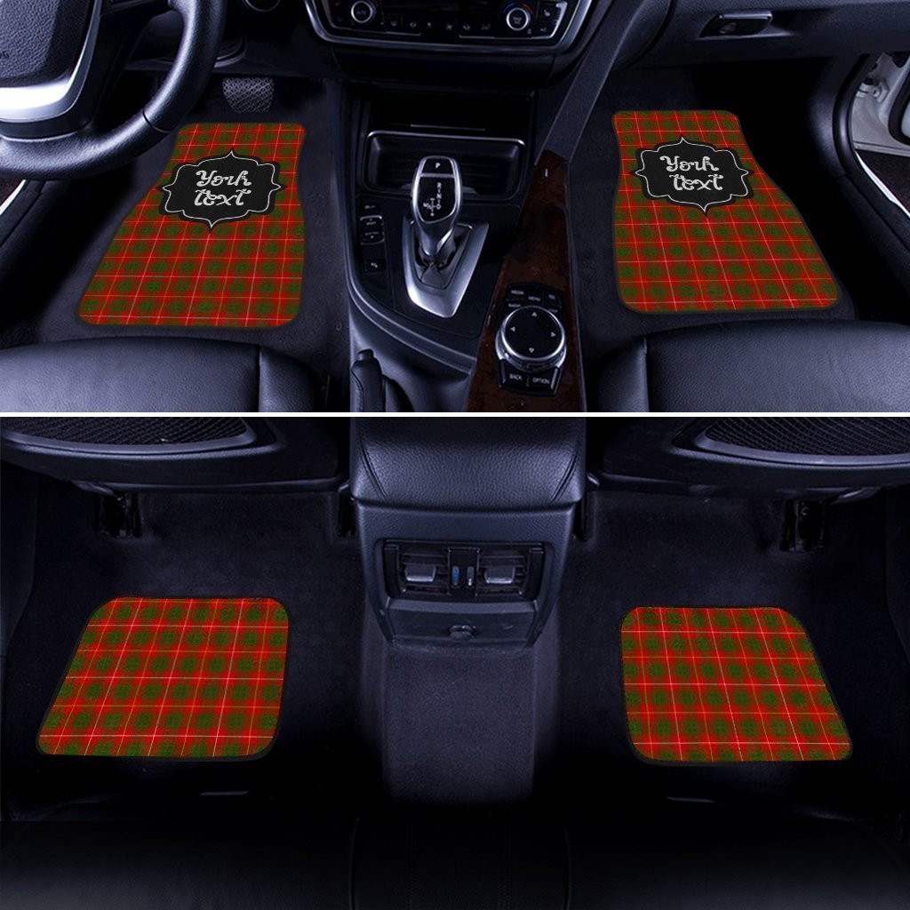 Personalized Bruce Tartan Car Floor Mats Custom Name Car Accessories